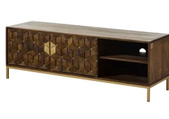 DIAMOND Szafka RTV #206 Mango olejowane + metal 145x45x50 cm