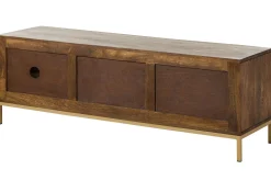 DIAMOND Szafka RTV #206 Mango olejowane + metal 145x45x50 cm