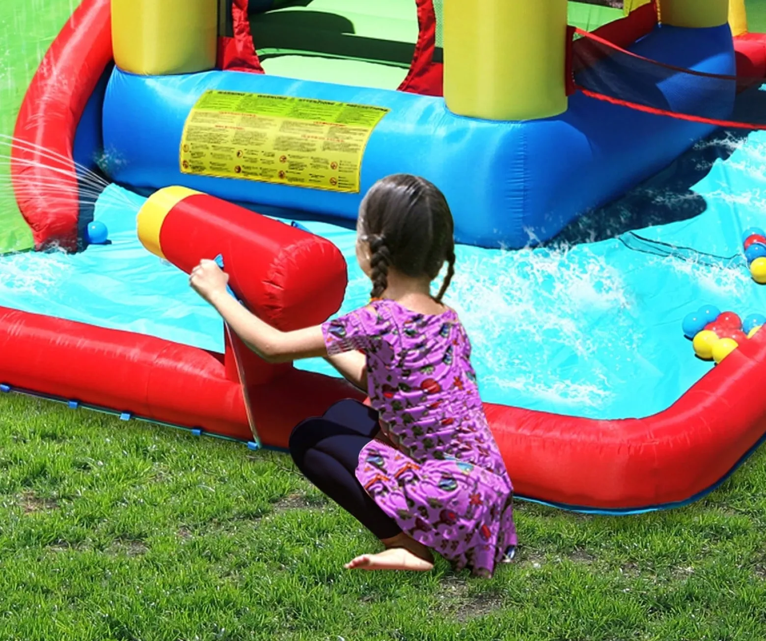Dmuchany Plac Zabaw Trampolina ZAMEK WODNY Dmuchaniec dla Dzieci