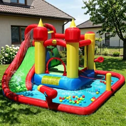 Dmuchany Plac Zabaw Trampolina ZAMEK WODNY Dmuchaniec dla Dzieci