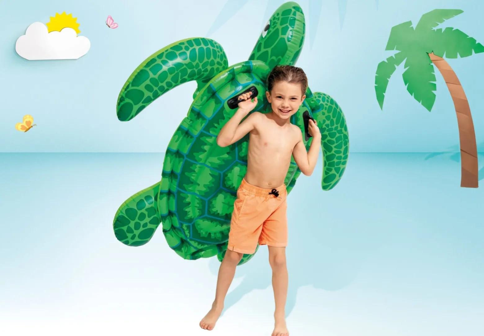 Dmuchany materac żółw dla dzieci do pływania INTEX 57524