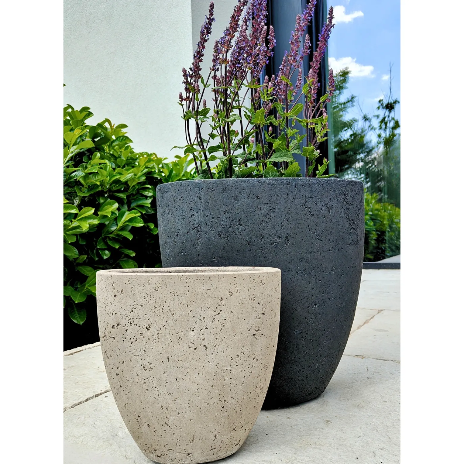 Donica High Oval 25x13x24,5cm rozmiar M sand light cement
