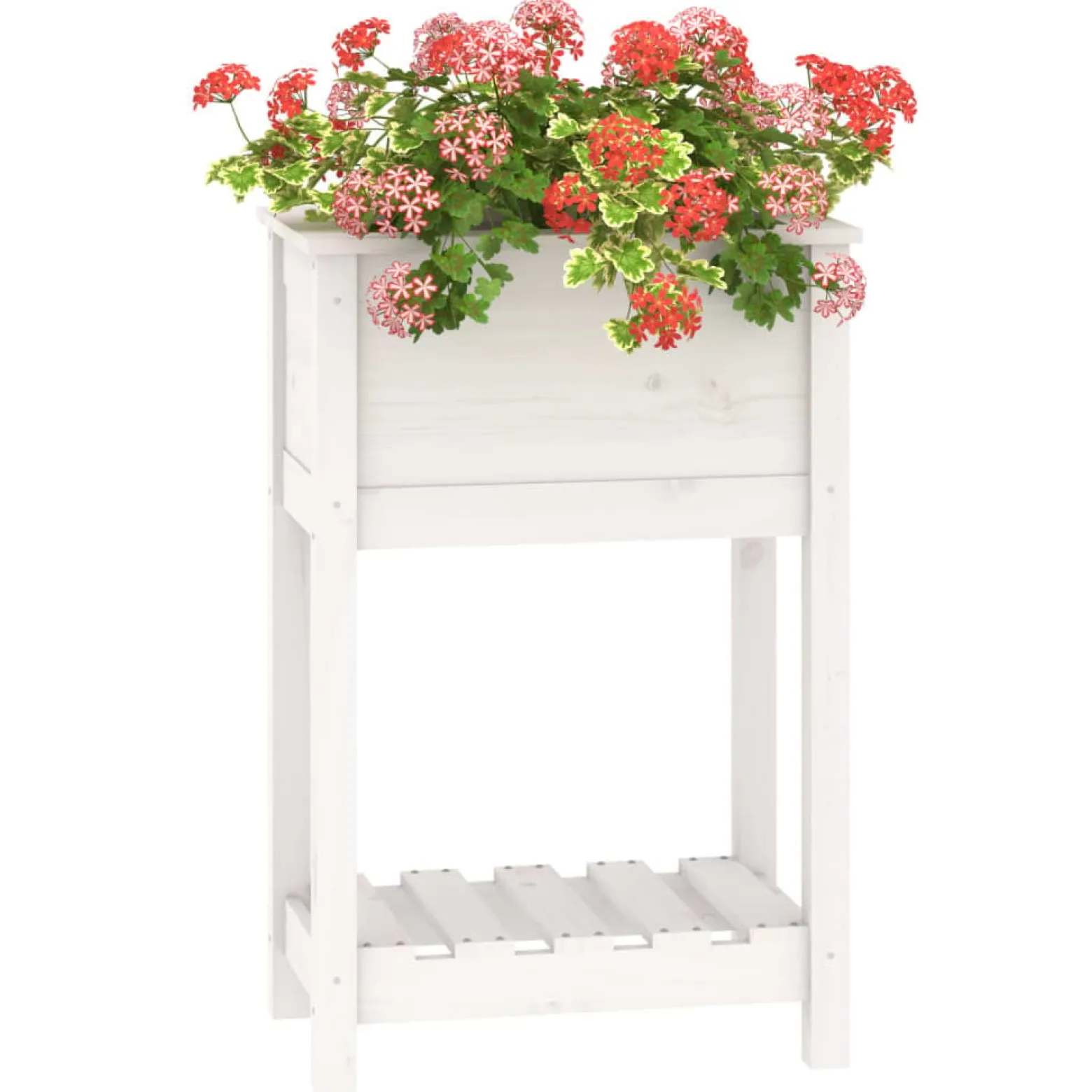 Donica ogrodowa Biały 54 x 34.5 x 81 cm Drewno vidaXL