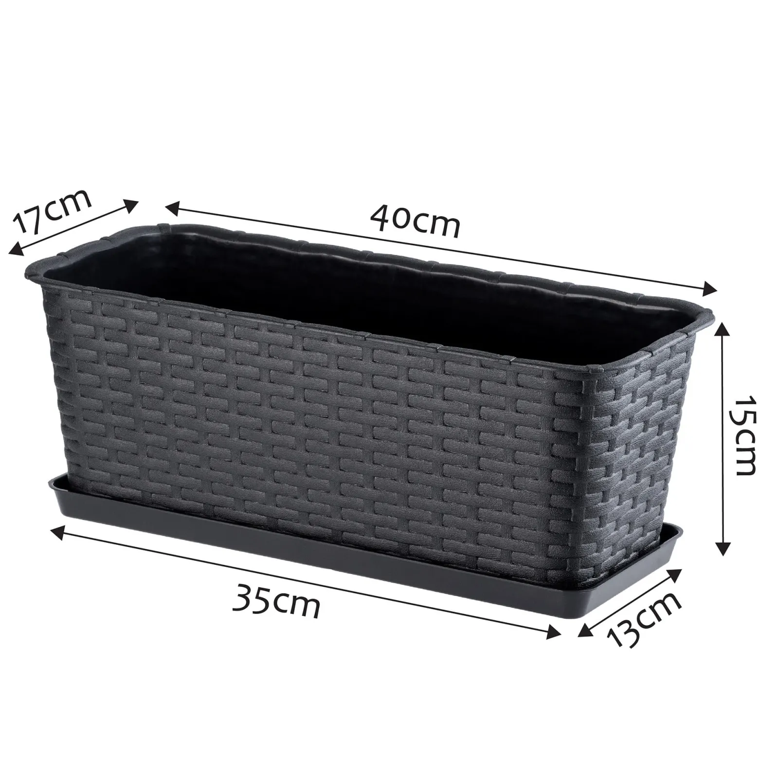Donica Balkonowa Skrzynka Podstawka Antracyt 40cm