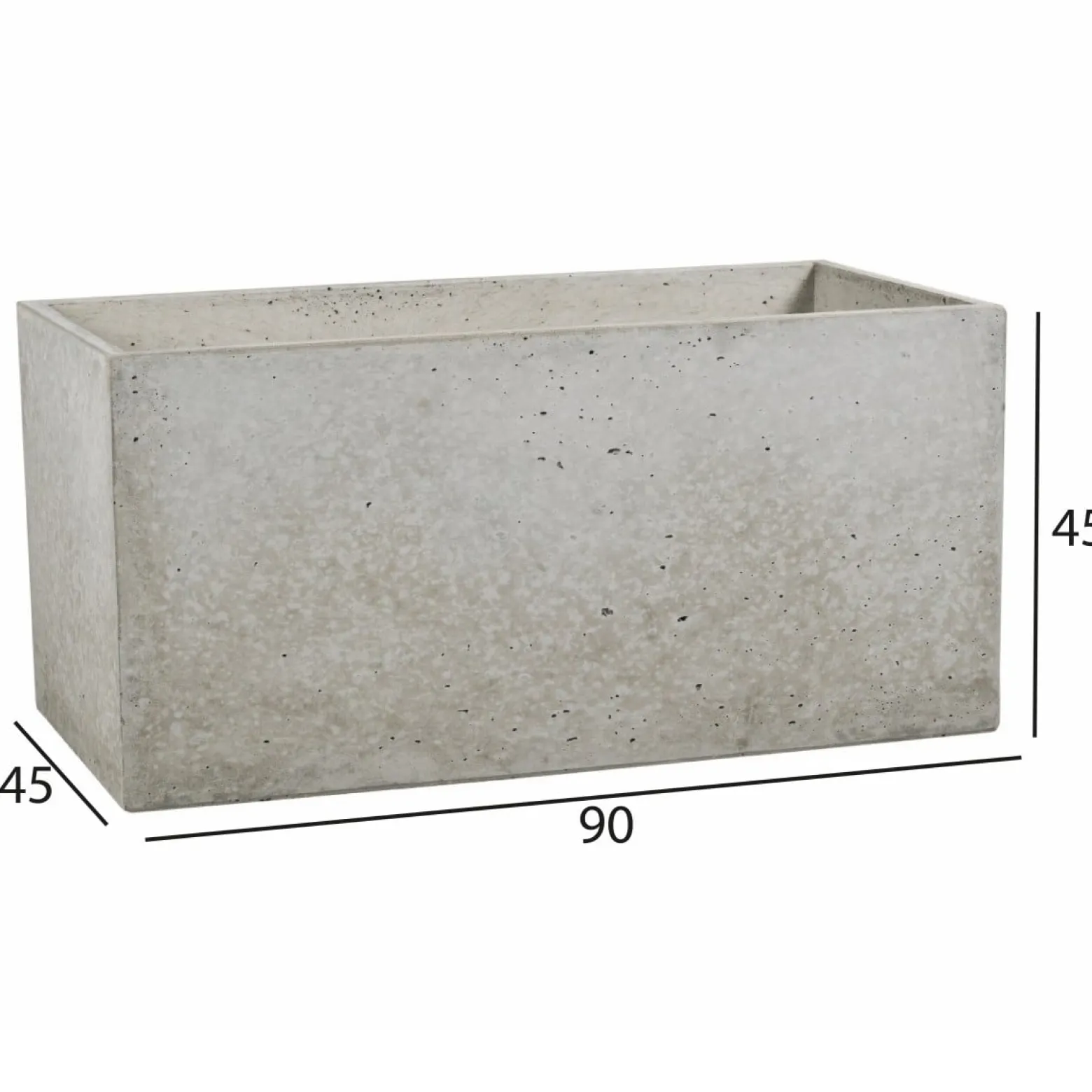 Donica Betonowa Zewnętrzna Zadora BOX XL 90x45x45 szary naturalny