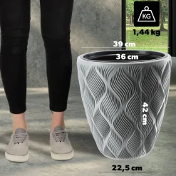 Donica Doniczka z Wkładem Osłonka Szara 42cm