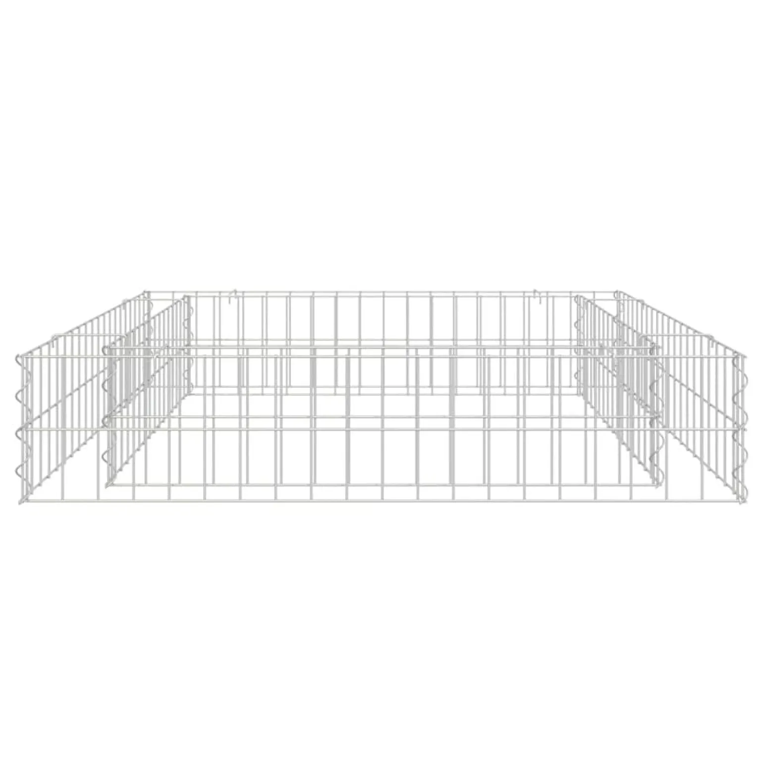 Donica gabionowa Srebrny 100 x 100 x 20 cm Stal vidaXL