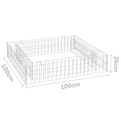Donica gabionowa Srebrny 100 x 100 x 20 cm Stal vidaXL