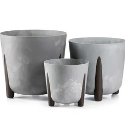 Donica Moss recykling szary beton 26x25 cm nowoczesna doniczka do salonu