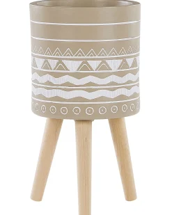 Donica na nóżkach jasne drewno 31cm beżowa