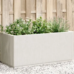 Donica Ogrodowa Doniczka Skrzynia Plastikowa Biała 80x36x35 cm