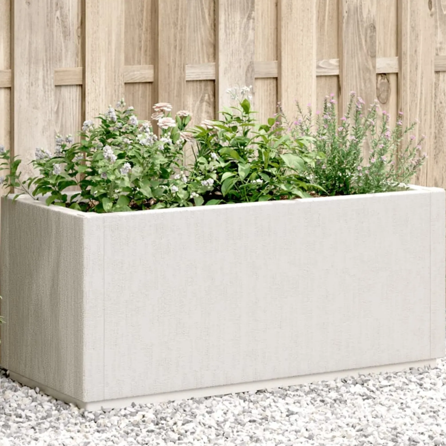 Donica Ogrodowa Doniczka Skrzynia Plastikowa Biała 80x36x35 cm