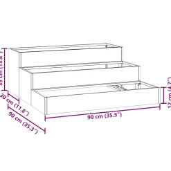 Donica Ogrodowa Doniczka Stalowa Srebrna 90 x 90 x 35 cm