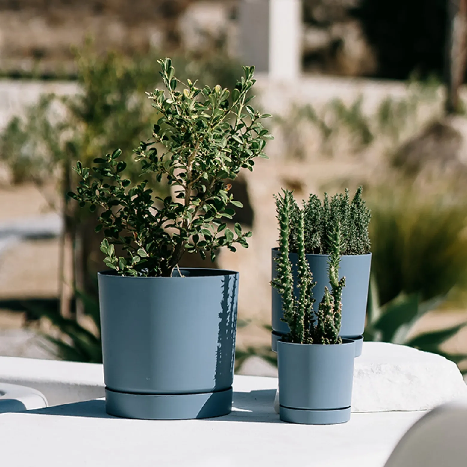 Donica ogrodowa Tubo P 23,9 cm jasnoszara PROSPERPLAST