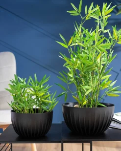 Donica Okrągła Stripped ECO z Recyklingu - Szary 30cm