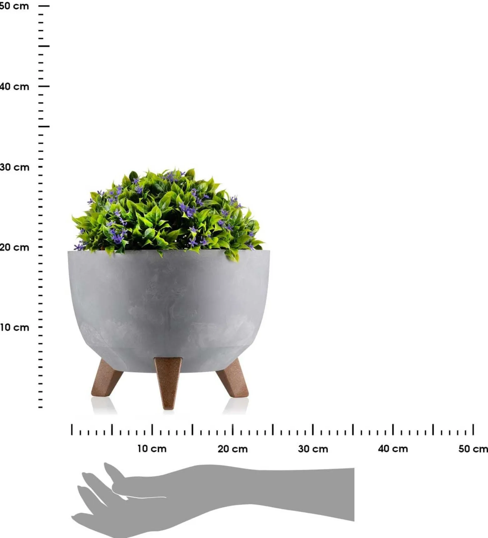 Donica Rosa Eco szary beton 24xh15 cm