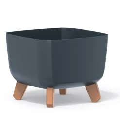 Doniczka Donica Ogrodowa 24 Cm Na Nóżkach Dekoracyjna Antracytowa