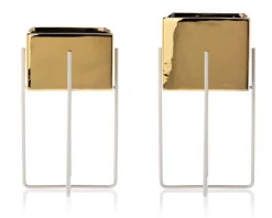Doniczka Mizu Gold White 23 cm