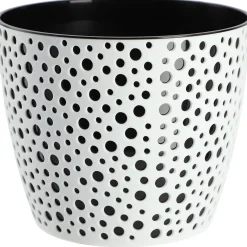 Doniczka Osłonka Okrągła Na Kwiaty Czarna 15cm