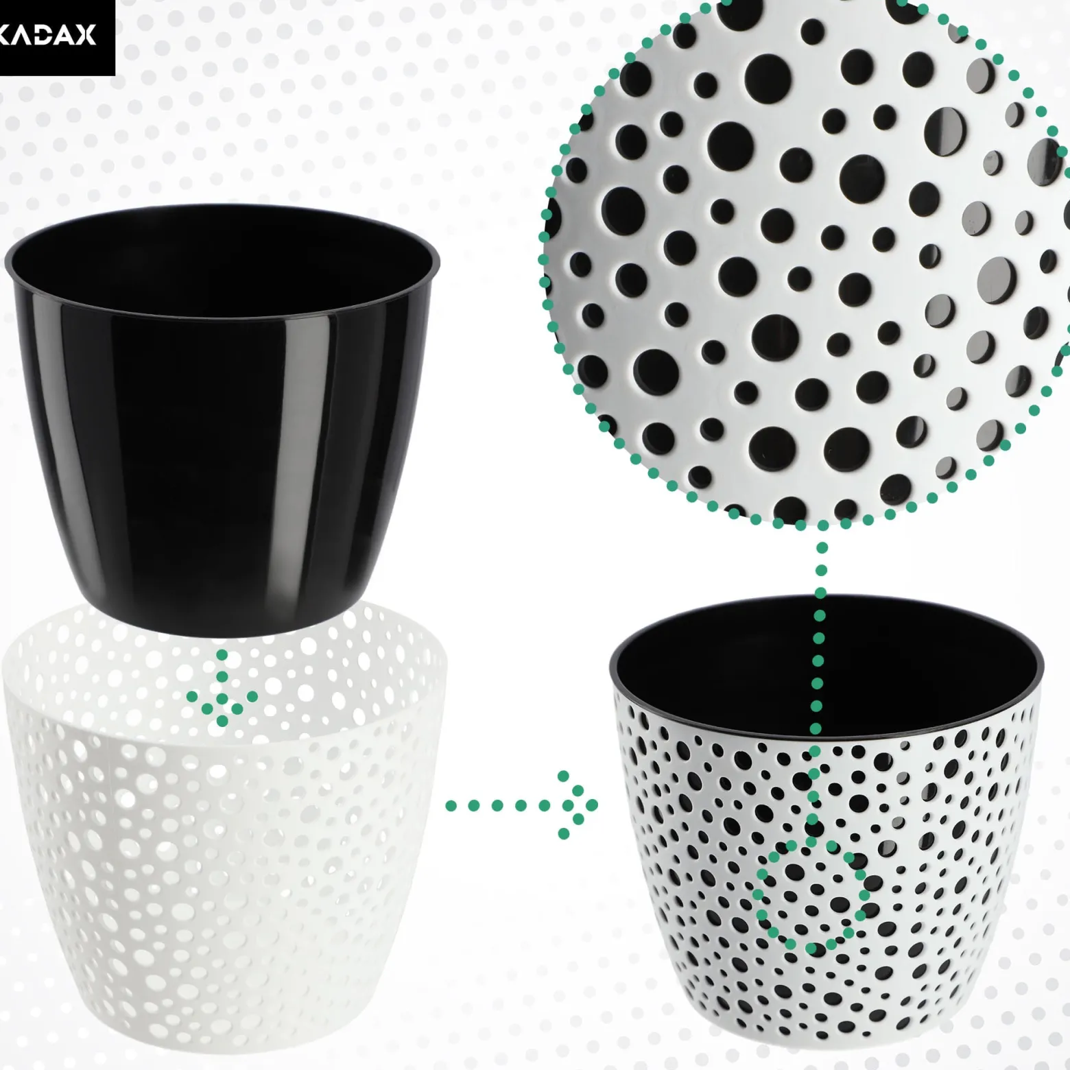 Doniczka Osłonka Okrągła Na Kwiaty Czarna 15cm