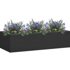 Doniczka Antracytowa Stalowa Biurowa 90x40x23 cm