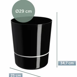 Doniczka Donica Na Kwiaty Dwuczęściowa Czarna 29cm