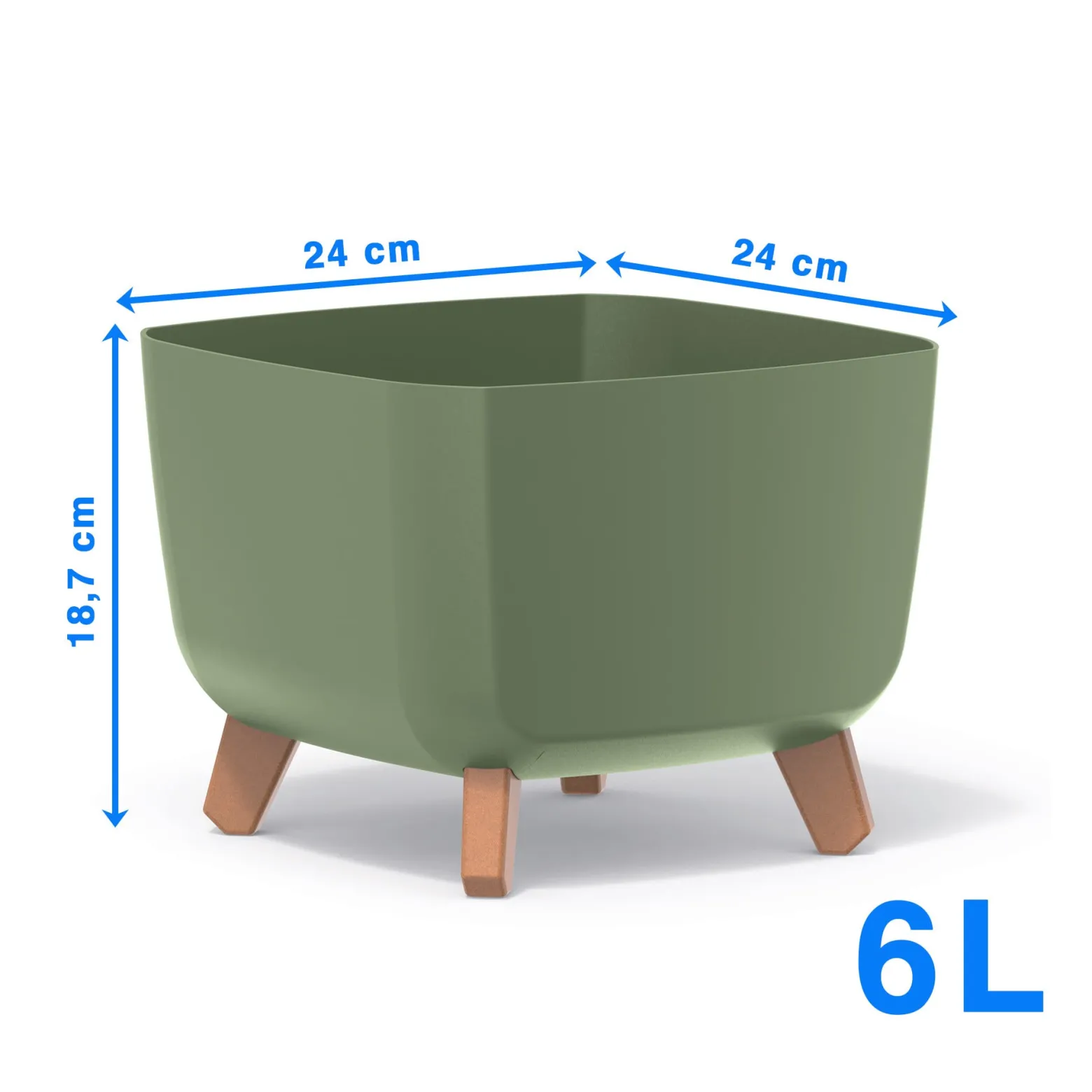Doniczka Donica Ogrodowa 24 Cm Na Nóżkach Dekoracyjna Zielony