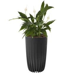 Doniczka MIRA ECO recycled wysoka 250 - czarny LA984-04 Lamela