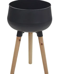 Doniczka na stojaku 47 cm metalowa czarna