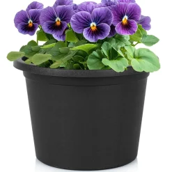 Doniczka ogrodowa plastikowa czarna okrągła 20 cm