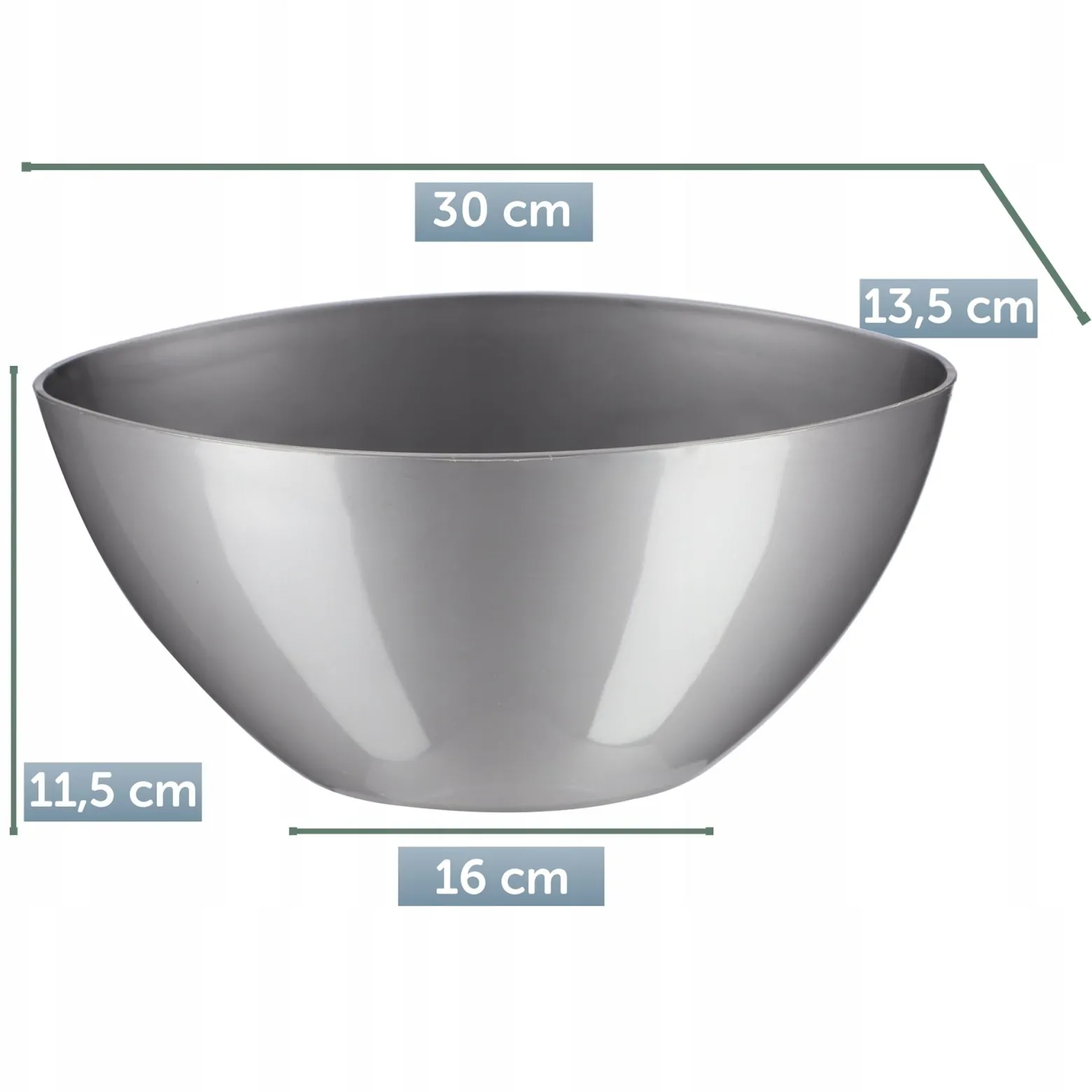 Doniczka Osłonka Donica Połysk Kolory Srebro 30 cm
