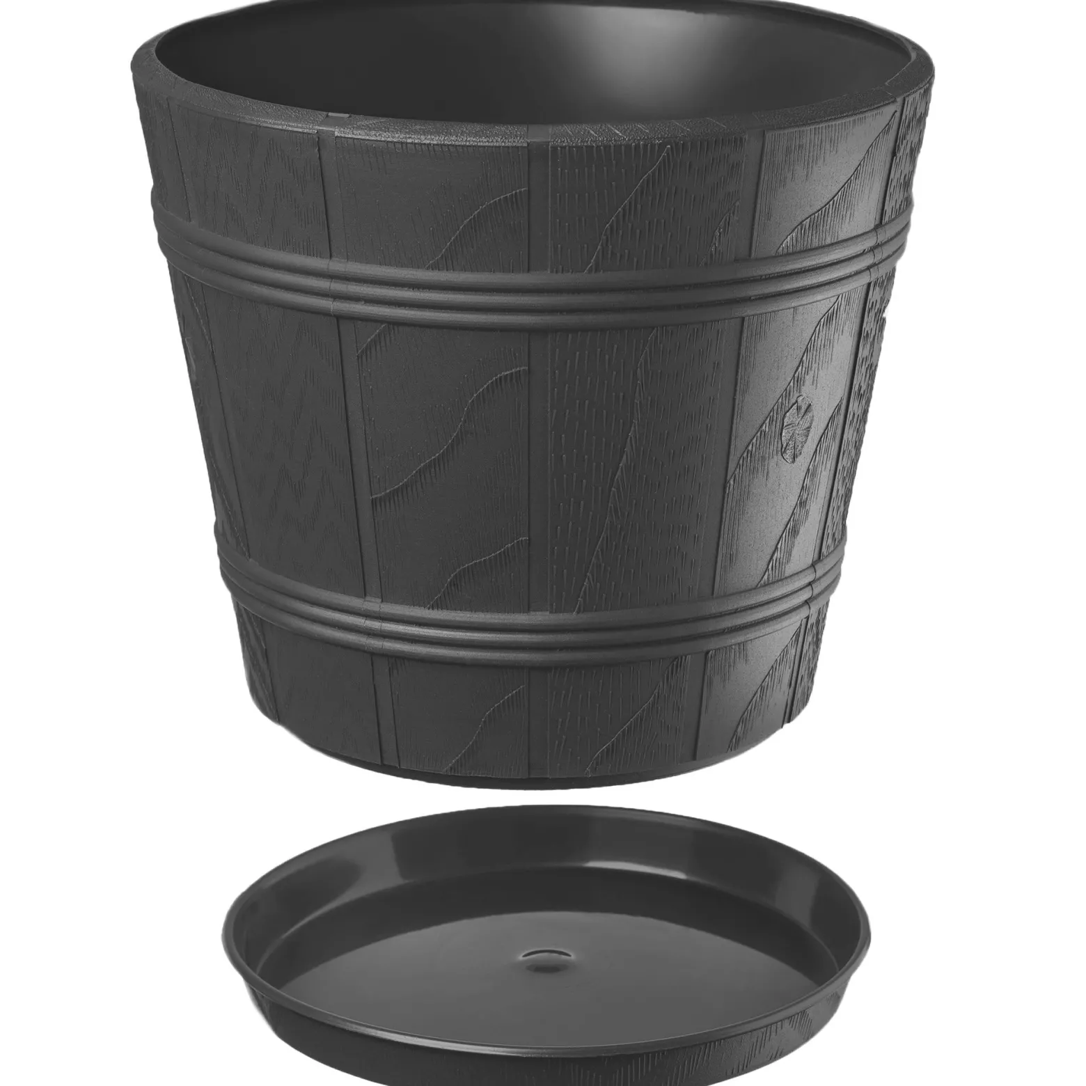 Doniczka Osłonka Donica z Podstawką Grafit 34cm
