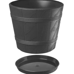Doniczka Osłonka Donica z Podstawką Grafit 42cm