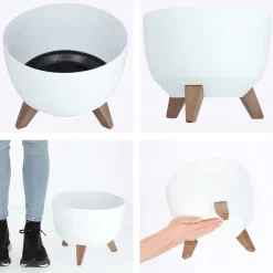 Doniczka Osłonka Na Kwiaty z Wkładką Nóżki 29cm