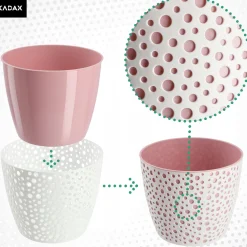 Doniczka Osłonka Okrągła Na Kwiaty Różowa 13cm