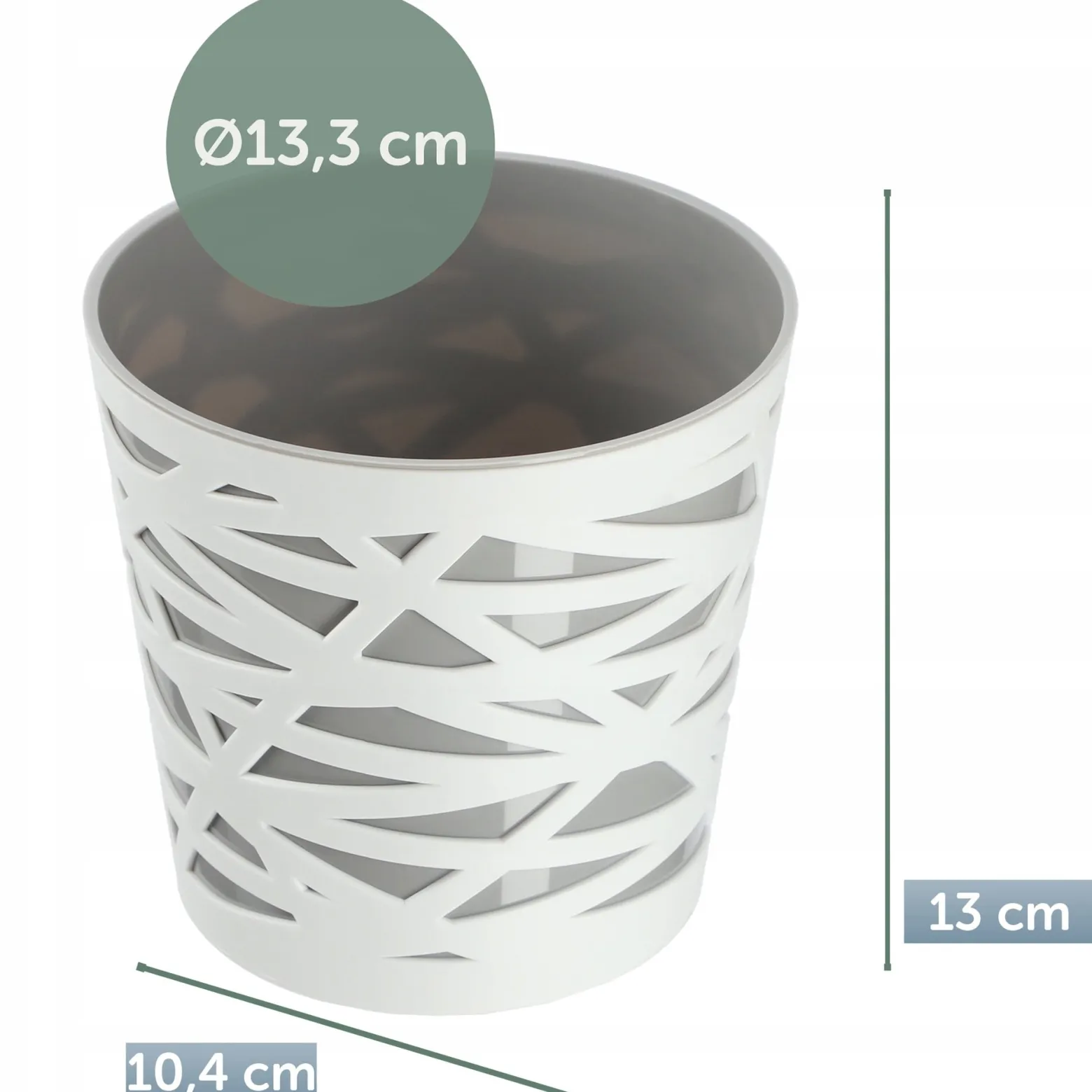 Doniczka Osłonka Wkład Donica Kolory Szara 13cm