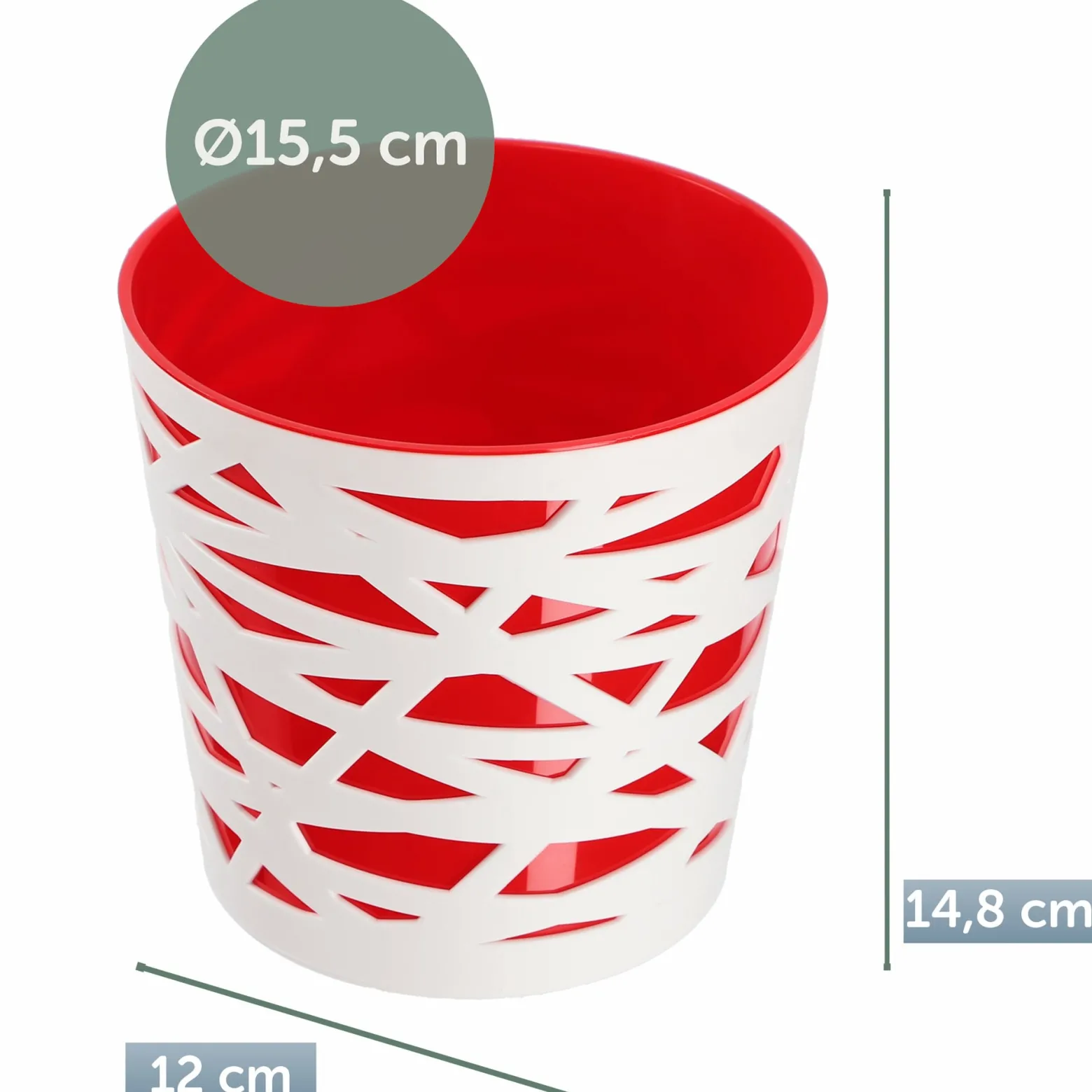 Doniczka Osłonka Wkład Donica Kolory Czerwona 15cm