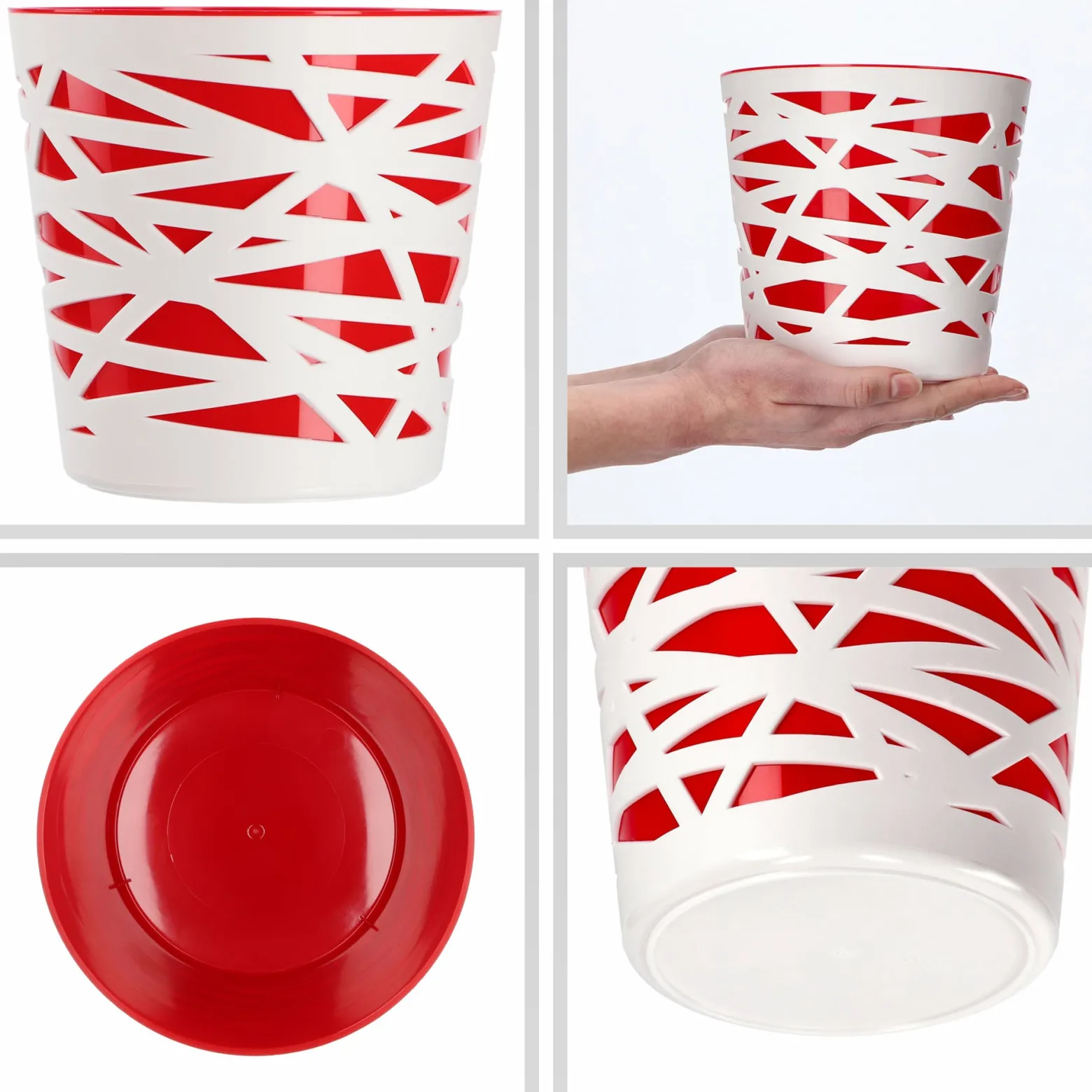 Doniczka Osłonka Wkład Donica Kolory Czerwona 15cm