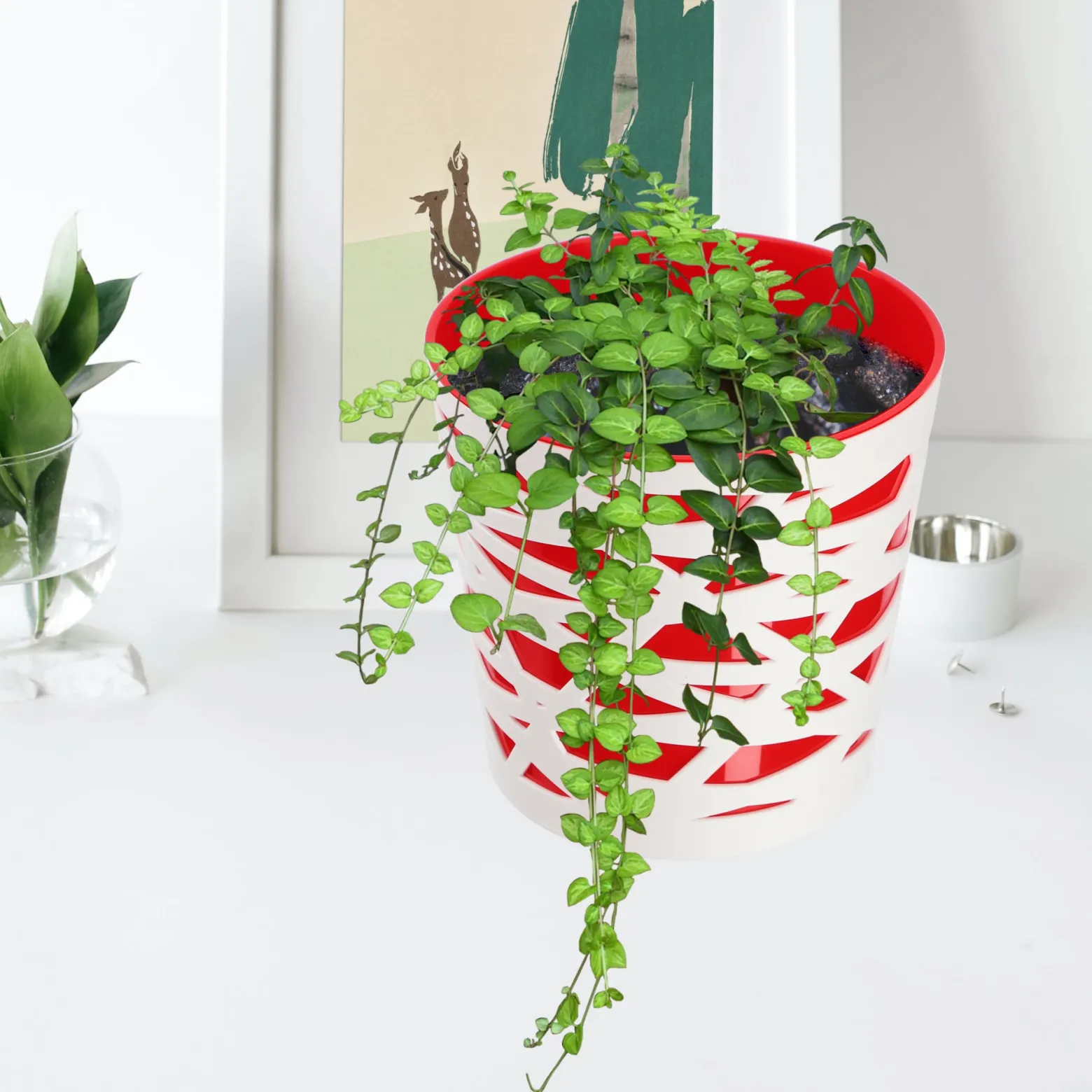 Doniczka Osłonka Wkład Donica Kolory Czerwona 15cm