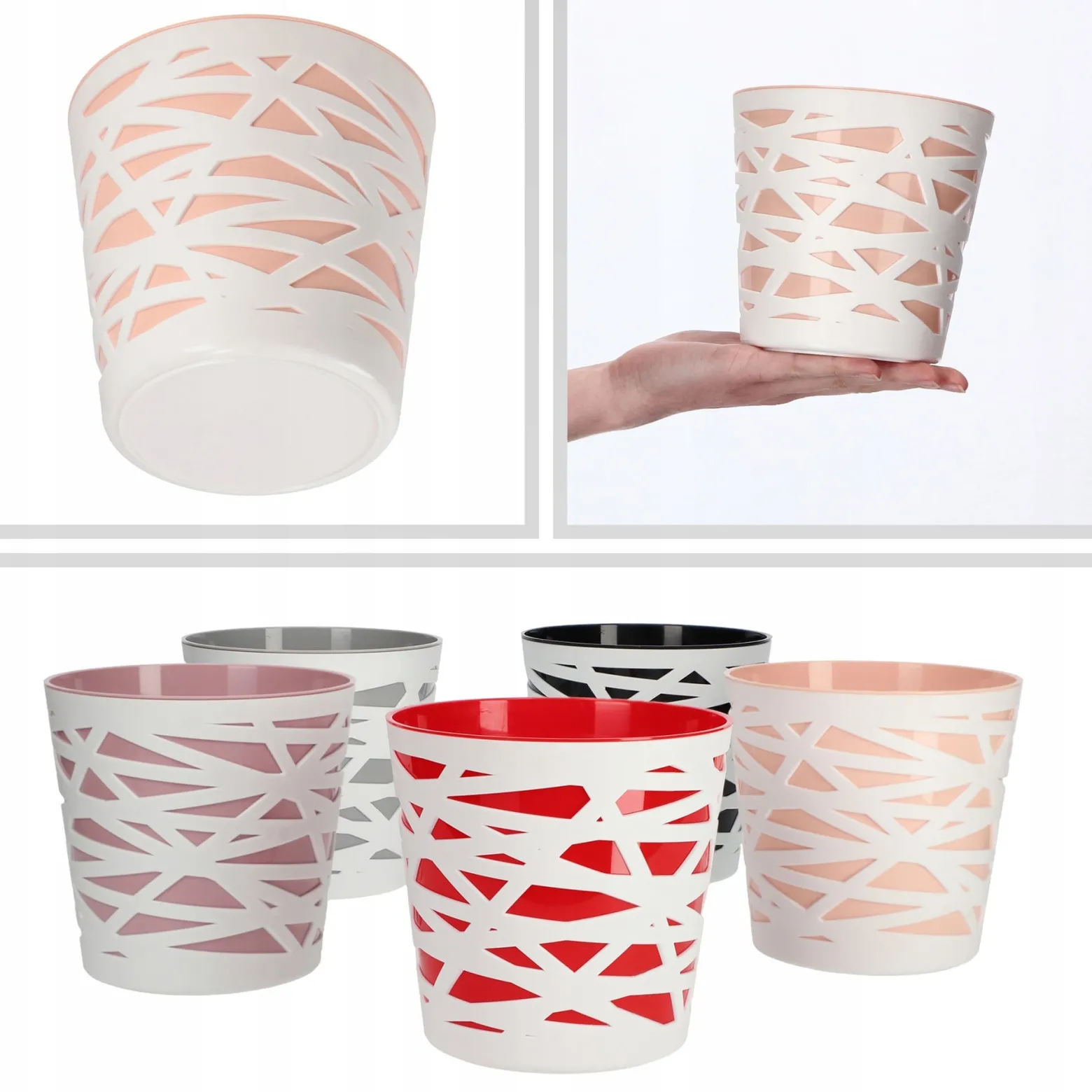 Doniczka Osłonka Wkład Donica Kolory Beż 13cm