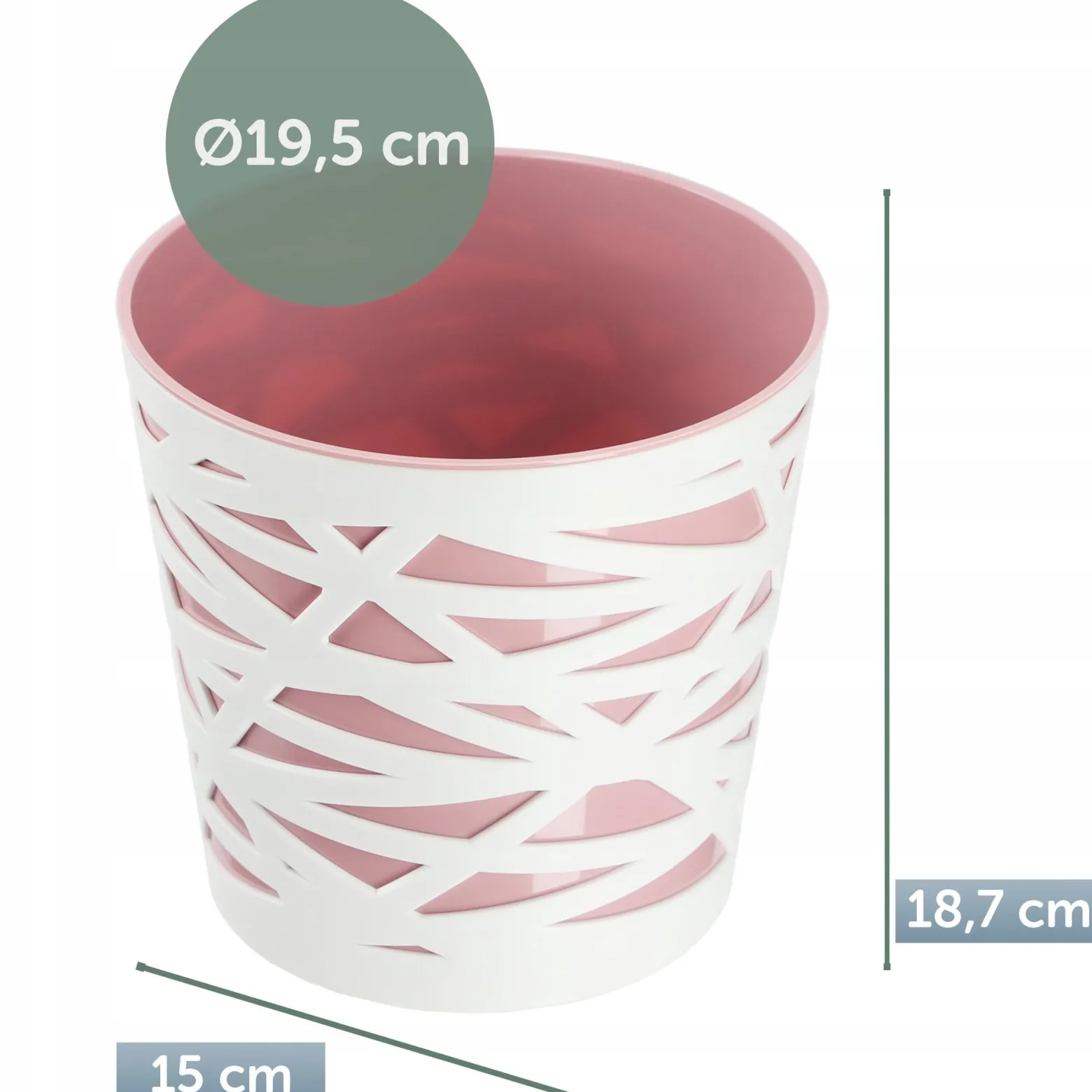 Doniczka Osłonka Wkład Donica Kolory Różowa 19cm