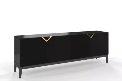 Drewniana komoda Visby DEMI LONG / kolor czarny
