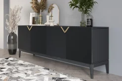 Drewniana komoda Visby DEMI LONG / kolor czarny