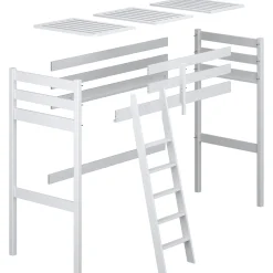 Drewniane łóżko na antresoli N03