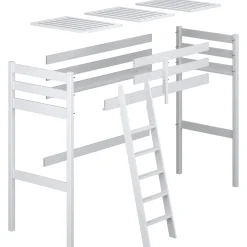 Drewniane łóżko na antresoli N03