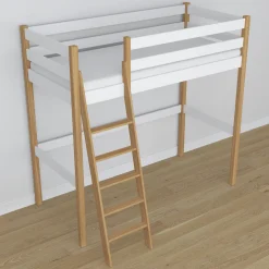 Drewniane łóżko na antresoli N03