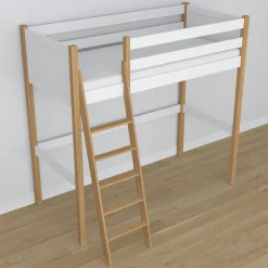Drewniane łóżko na antresoli N04