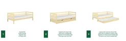 Drewniane łóżko sofa z szufladą N01