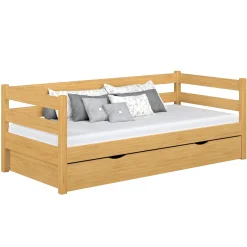 Drewniane łóżko sofa z szufladą N01