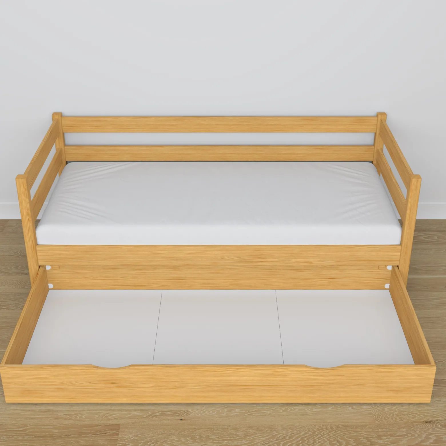 Drewniane łóżko sofa z szufladą N01